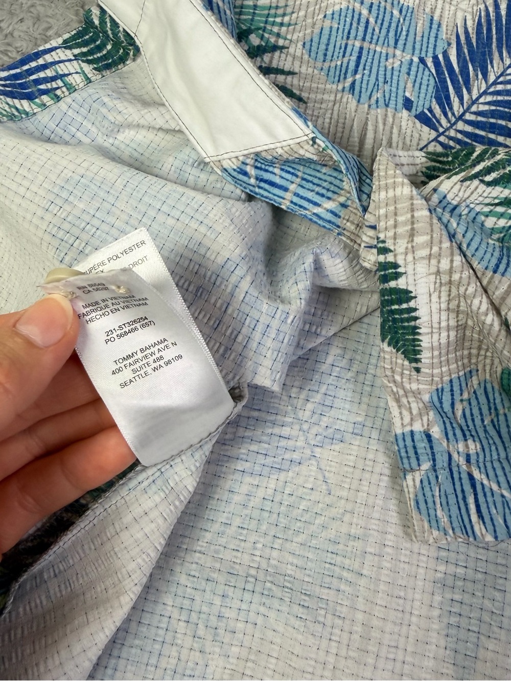 Tommy Bahama The Bahama Coast Shirt Medium Gray Button Islandzone Tropical - Picture 10 of 10
